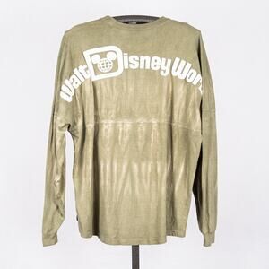 Walt DisneyWorld Pullover Spirit Jersey Green Tie-Dye Spell-Out LARGE Oversized